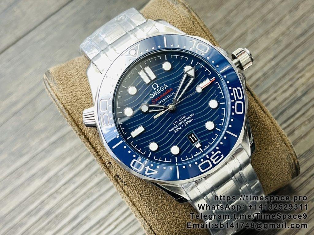 Seamaster Diver 300M SS Blue Ceramic Bezel JVSF 1:1 Best Edition Blue Dial on SS Bracelet  TM