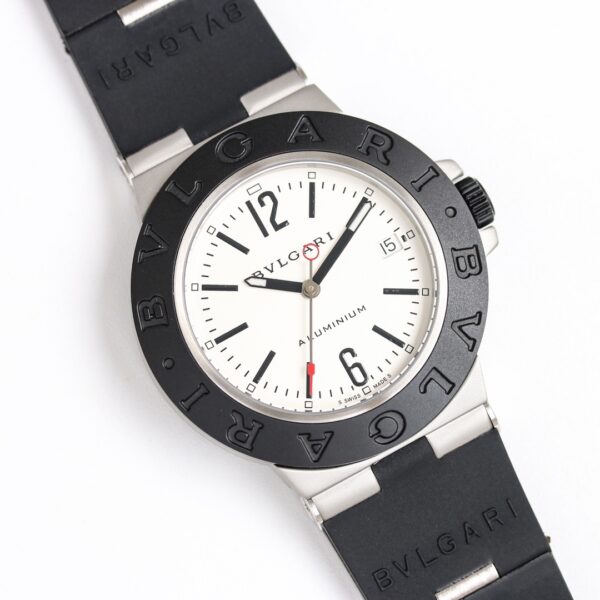 Bulgari Aluminium Best Edition Black/White Dial with Black Leather Strap