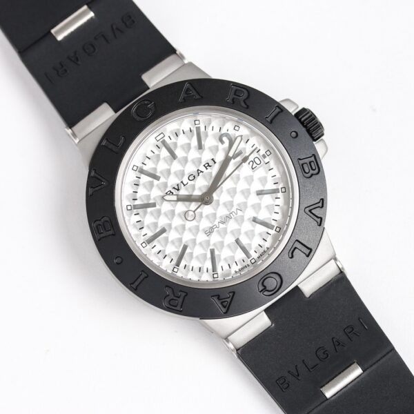 Bvlgari Aluminium Men's Watch Best Edition White dial with black leather strap